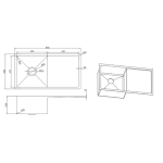 BC-S8545 Stainless Steel  Sink with Drainer, 850 x 450 x 230mm - Brushed Nickel